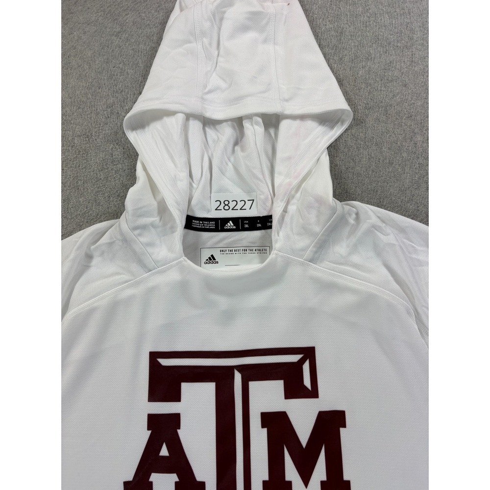 NWT Texas A&M Aggies ClimaLite Performance Hoodie Pullover (Men's 2XL) White - Picture 5 of 13